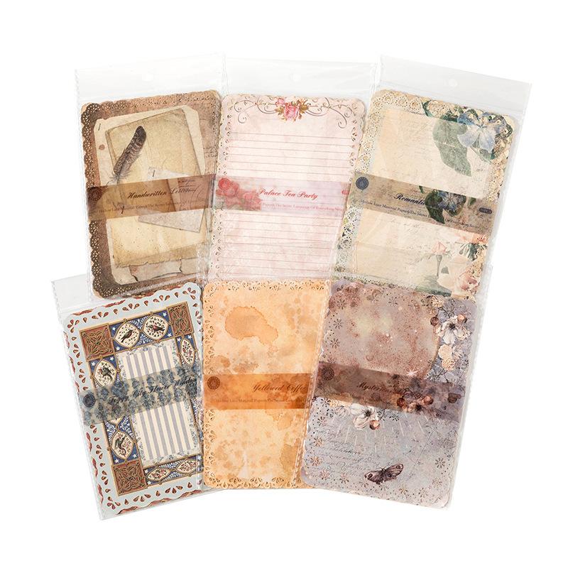 1PC Secret of Everything Series Material Paper Retro Hollow Lace Lace Old Book Pages Handbook Collage Base Paper and Cards