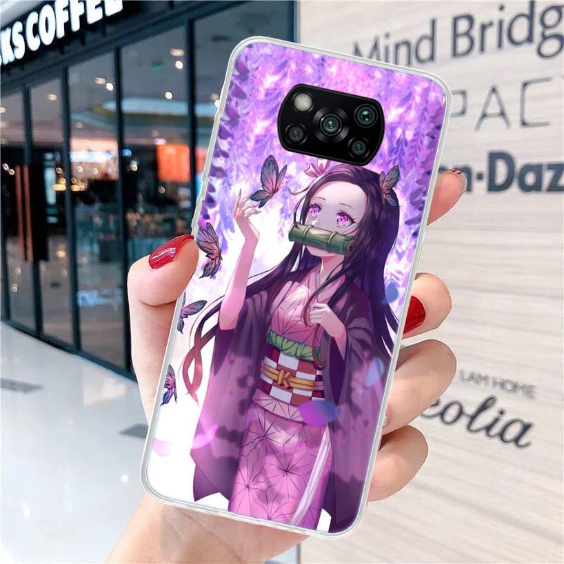 Demon Slayer Kamado Nezuko Phone Case For Xiaomi Poco X3 Nfc M3 F3 F1 Mi Note 10 Pro 11 Lite 9 8 CC9 9T 10T A3 A2 A1 11i Fundas
