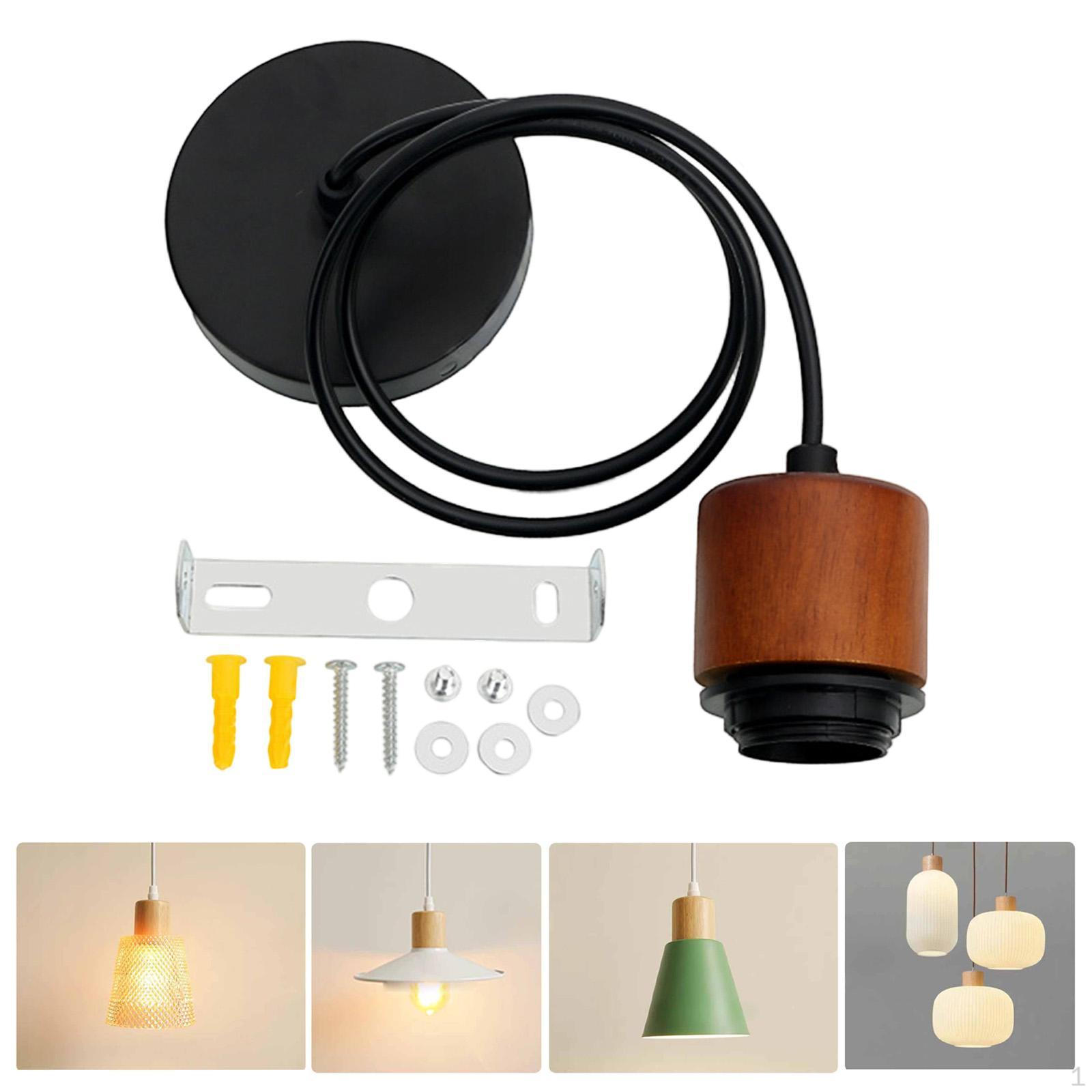 

Подвесной светильник E27 в стиле фермерского дома, Идеально подходит для гостиной, кухни и бара (лампочка не входит в комплект). Walnut color Black