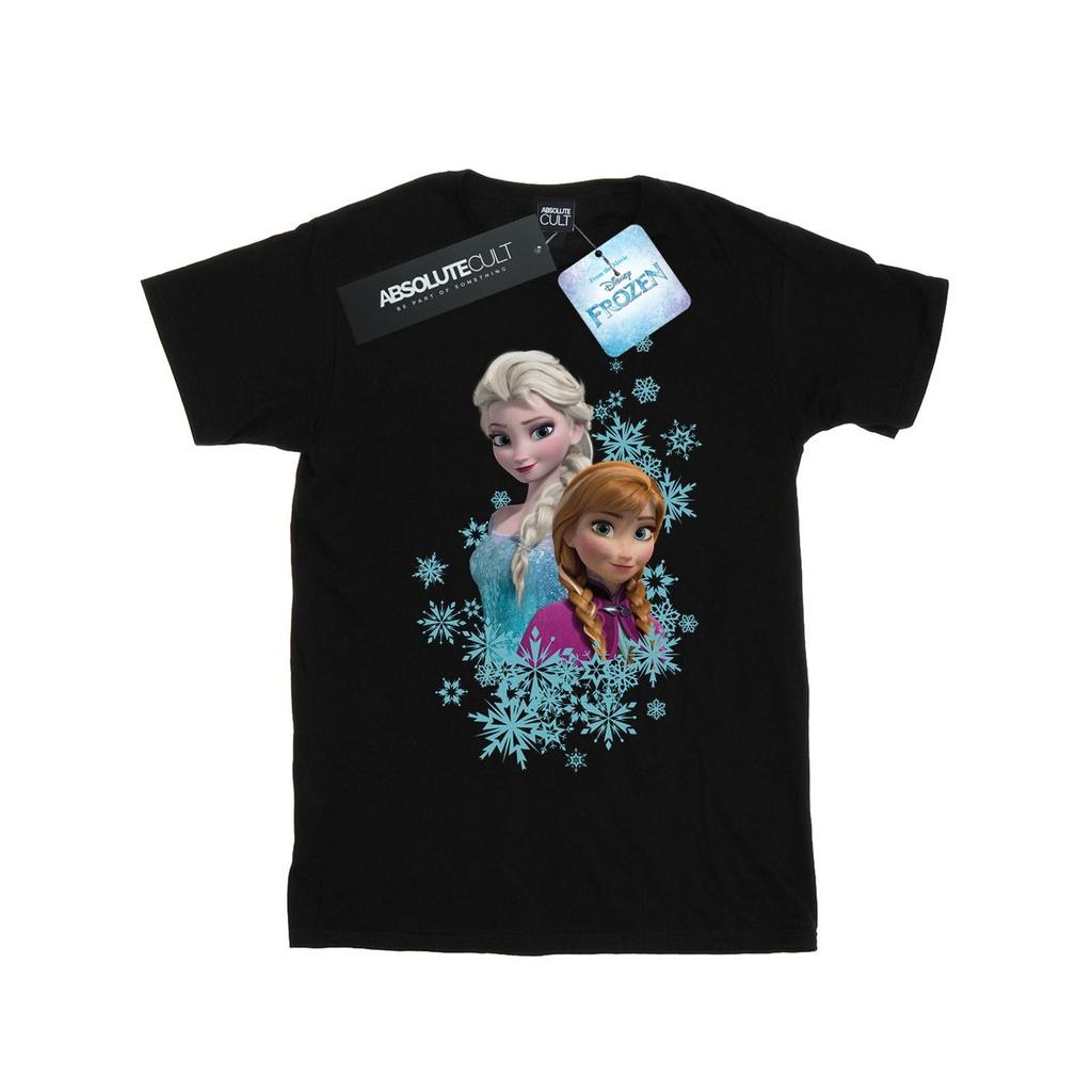 Disney Womens/Ladies Frozen Elsa And Anna Sisters Cotton Boyfriend T-Shirt