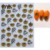 Halloween Nail Accessories Pumpkin Art Stickers, Spider Web Plants Leaves Manicure Decals Decor Decals, Self-Adhesive Stickers for Women and Girls