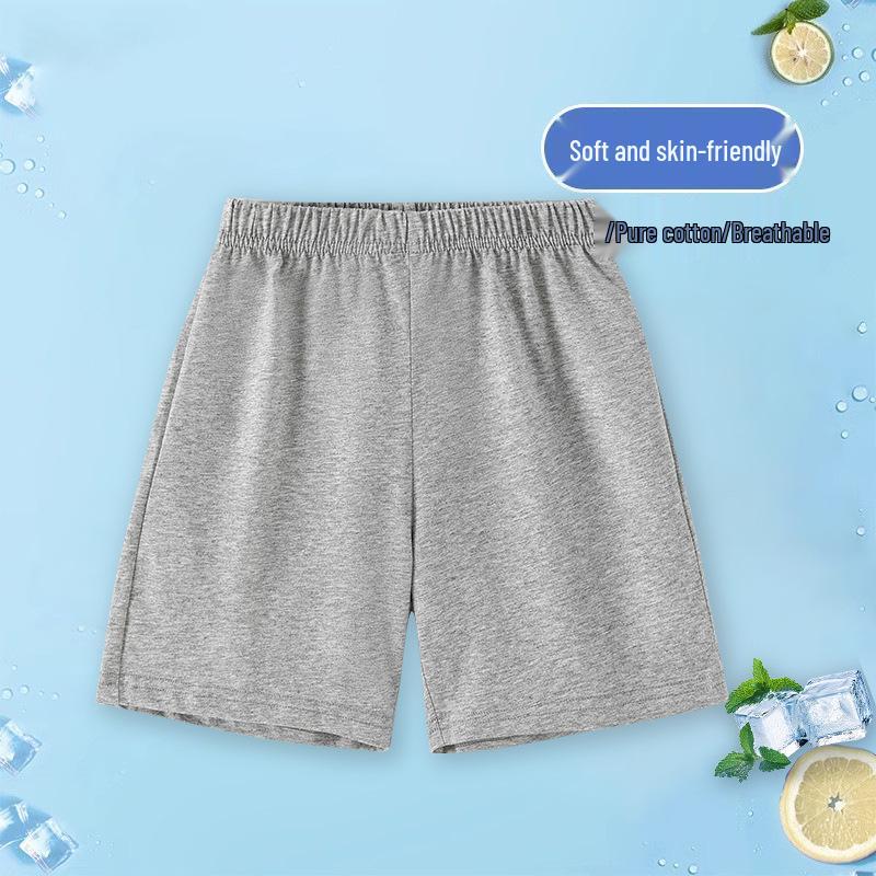 

Детские летние шорты из чистого хлопка - Однотонные повседневные легкие трехточечные шорты для мальчиков и девочек 160 cm