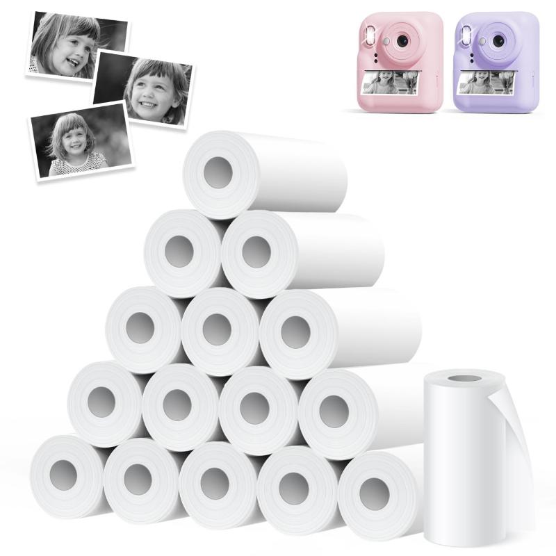 10 Rollen 57x25mm Weißes Thermopapier für Kinderkamera Sofortdruck Kinderkamera Druckpapier Ersatzzubehör