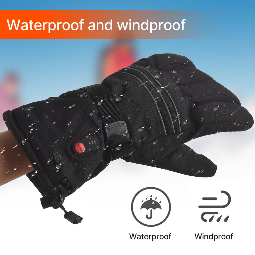 Unisex fleece-oppvarmede hansker for menn kvinner kaldt vær 3 temperaturjusterbar trådløs