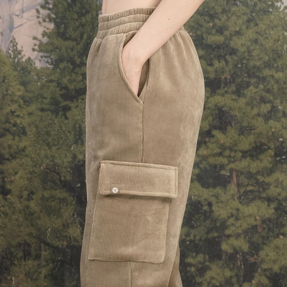 DURAN Corduroy Fleece-Lined Semi-Wide Cargo Pants Dbf4W-9191 4 Colors