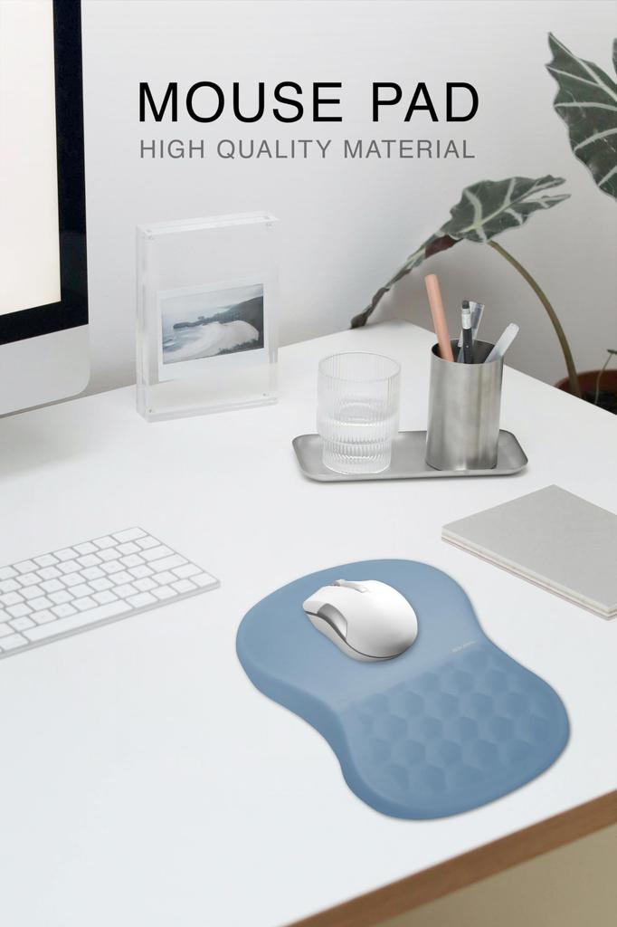 REDCANAL Mouse Pad Wrist Support Wrist Rest Integrated Wrist Pain Relief Memory Foam Lightweight Gaming Armrest Office Study Unisex Simple Soft Large