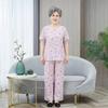 Oma Sommer kurzärmelig 11 Baumwollseide Set ältere Menschen Loungewear Pyjama Mutter Strickjacke künstliche Baumwolle zweiteiliges Set