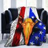 Eagle American Flag digital-printed polyester Bedroom velvet flannel cover blanket Fleece soft sofa cover blankets for beds