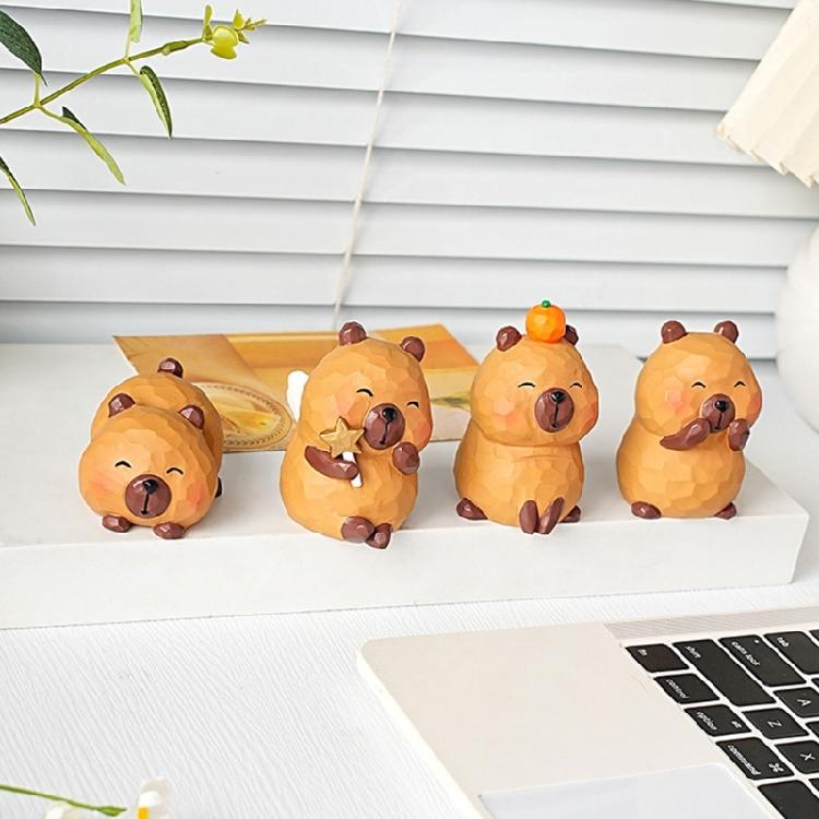 Colorful Capybaras Collectible Figurine Fun and Cute Decoration for Home or Workspaces