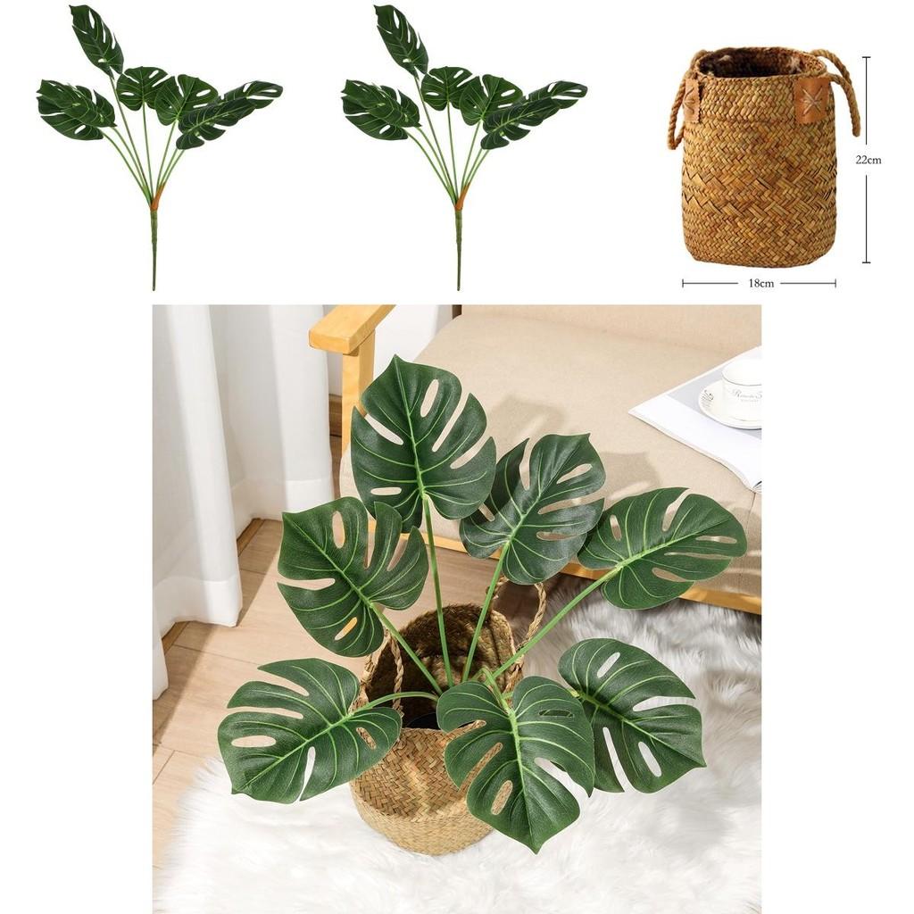 Faux Green Plant Monstera Deliciosa Liebm Leaves For Home Office And Stylish Decor
