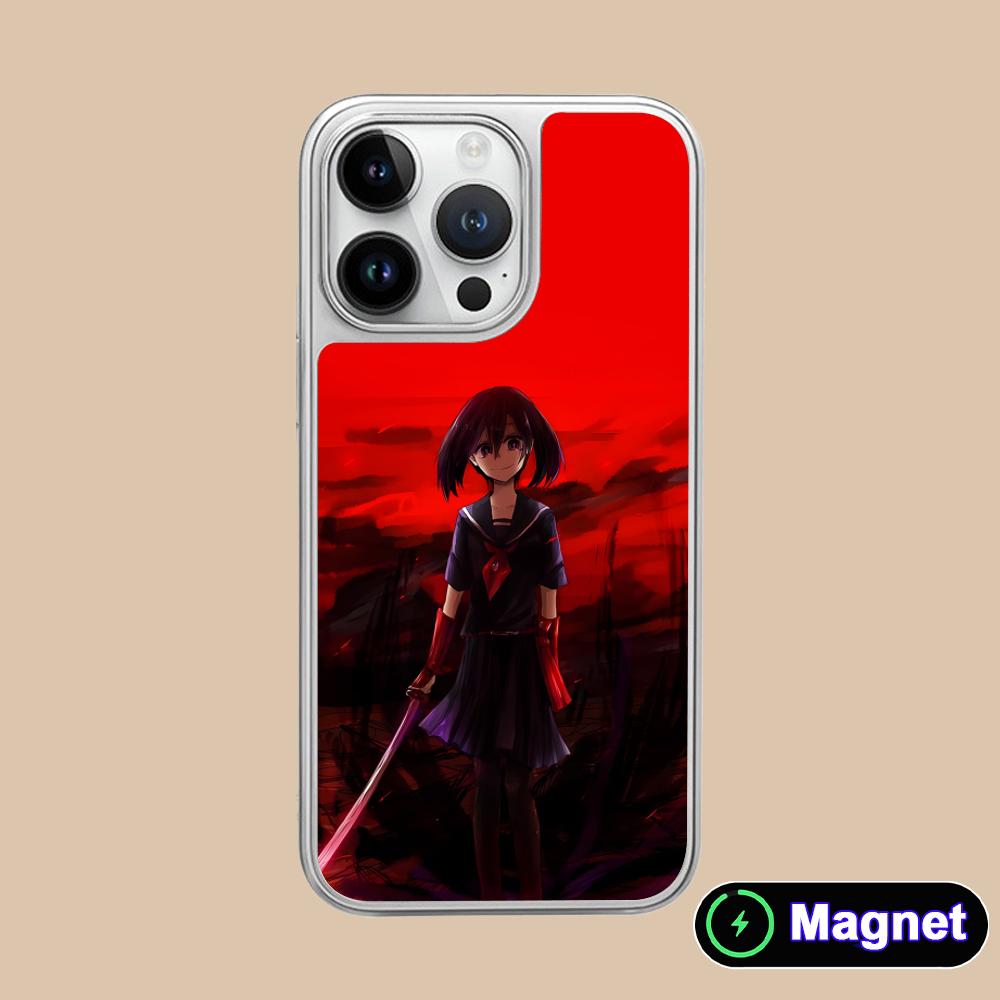 Akame Kurome Silver Plating Magsafe Mobile Phone Case for iPhone 17 16 15 14 13 12 11 Air Pro Max Plus Colorful Cover