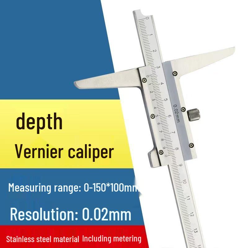 Sanlu Hook-Type Depth Gauge 0-150/200mm with Dial and Dual Hook/Caliper Options
