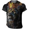 3D Harajuku Tiger Pattern Pánská trička Hip Hop Punk Styl Streetwear Móda Pulovr s krátkým rukávem do O Tričko nadměrné velikosti
