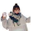Scarf Women's Winter All Match Japanese Style White Blue Plaid Imitation Cashmere Shawl Student Warm Couple Thickened Scarf