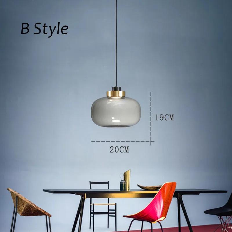 

Стеклянная люстра в скандинавском стиле, минималистская лампа для украшения дома, для спальни, столовой, подвесной светильник, потолочный светильник neutral light