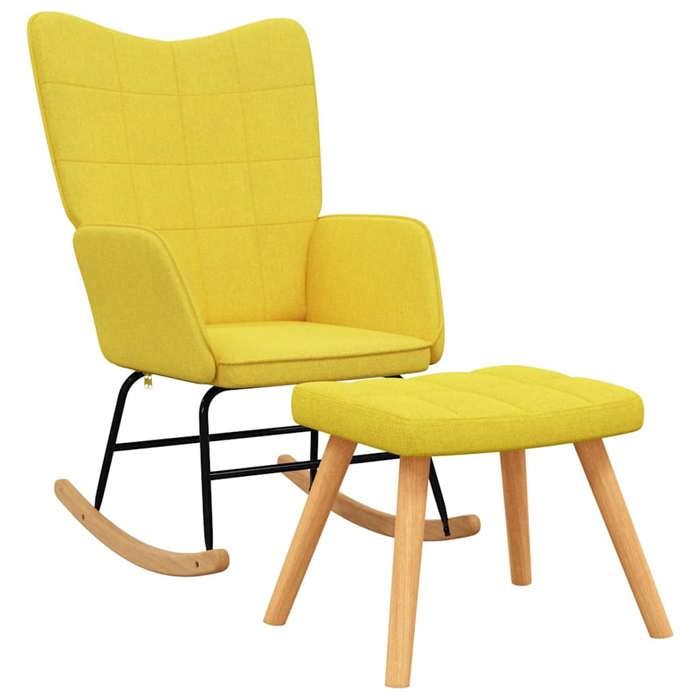 VidaXL Chaise à Bascule avec Tabouret Siège de Relaxation Fauteuil de Salon Salle de Séjour Siège de Salon Maison Intérieur 328025