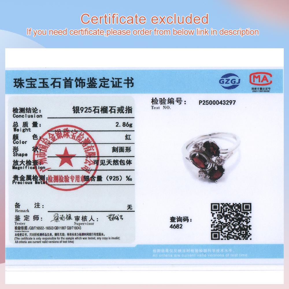 925 Silber Schmuckset mit natürlichen roten Granat-Edelsteinen Ohrringe und Ring für Frauen als schönes Geburtstagsgeschenk