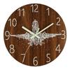 Wood Grain Luminous Wall Clock Fashion Quartz Wall Clock Silent Digital Clock  Wall Decor