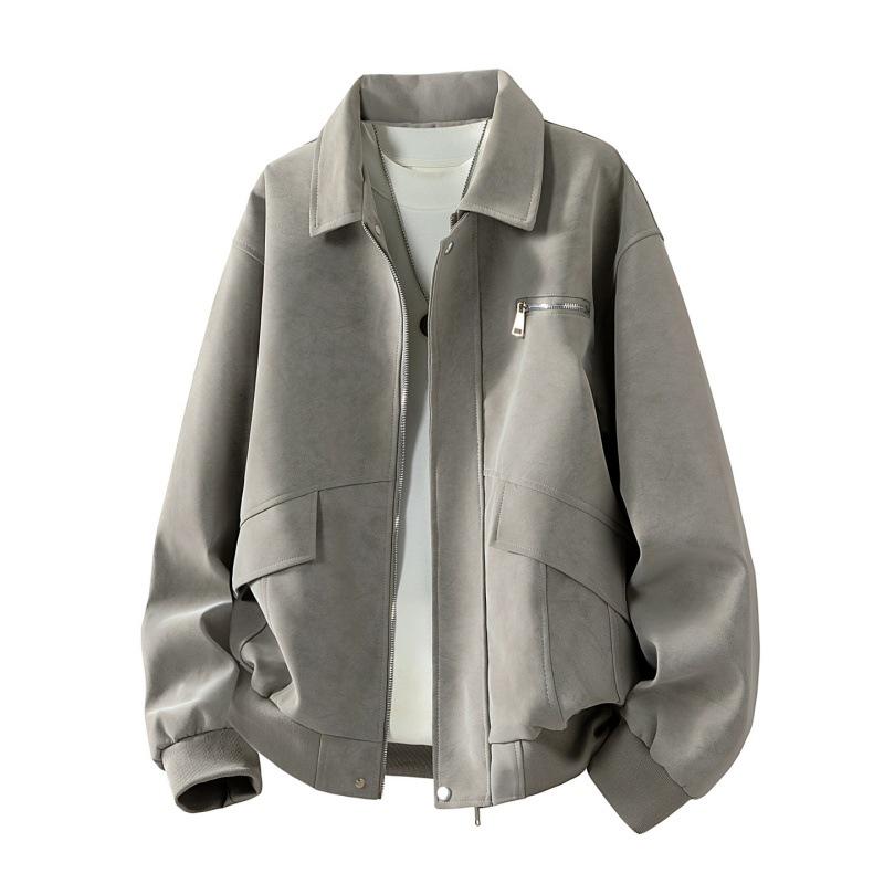 Spring & Autumn Youth Men’s Retro Leather Workwear Jacket - Japanese Hong Kong Trend