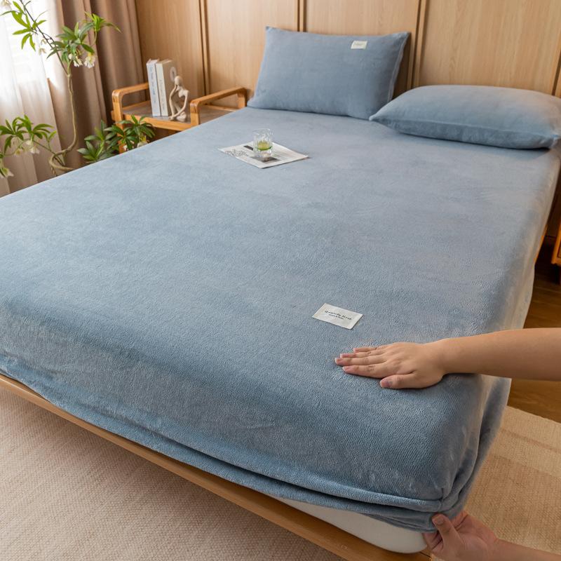 

Высококачественная мягкая бархатная простыня с резинками, нескользящие регулируемые наматрасники для односпальной двуспальной кровати размера «king-size» 160x200 см 90×200cm