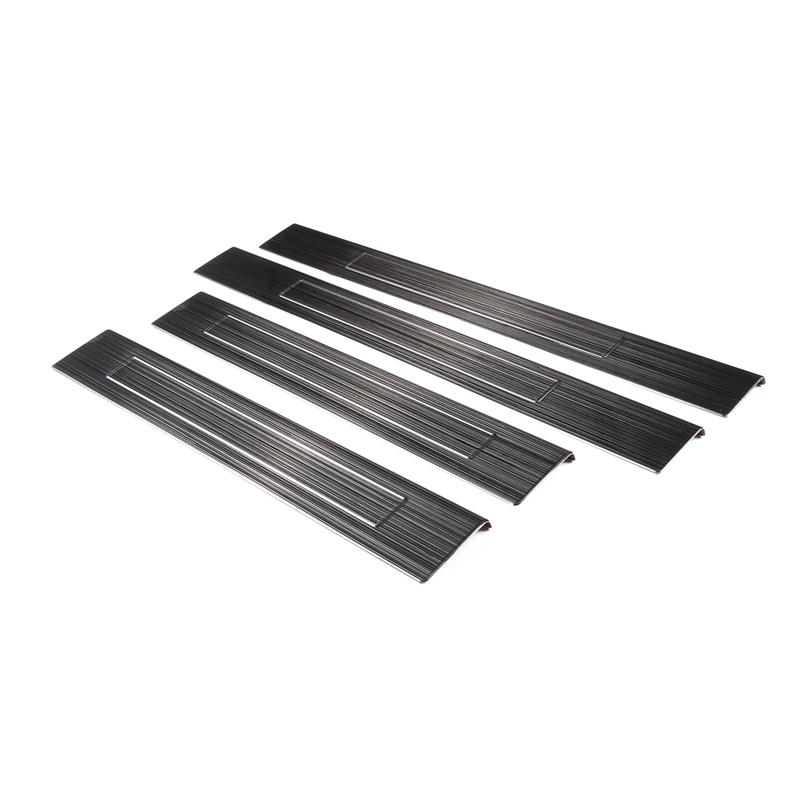 

Для Toyota Tacoma 2016-2022 Нержавеющая сталь Черный автомобильный порог Защитная пластина Накладка Наклейки автомобиля чёрный