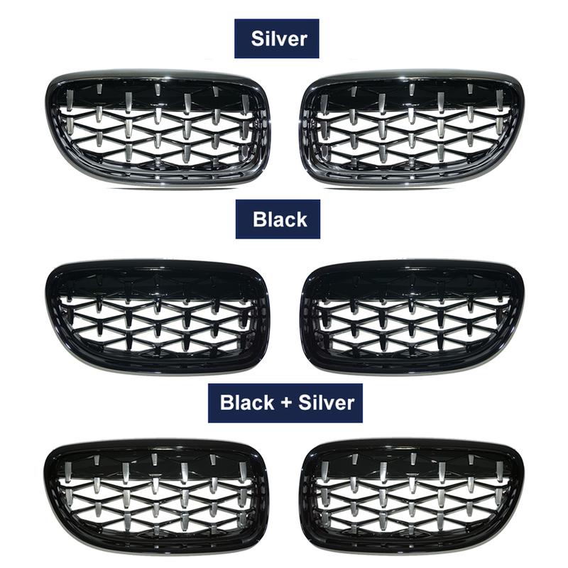 Diamond Meteor Racinggrill För BMW E90 E91 3-serie 2009-2012 Bilens Främre Stötfångare Huv Nyckelhålsgrill Blank Svart