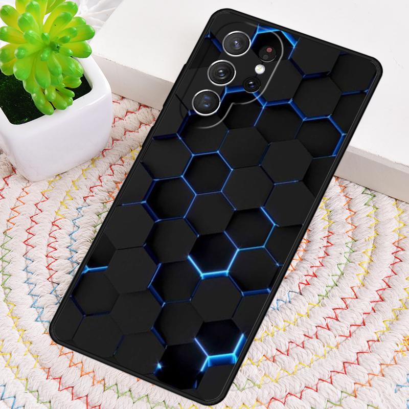 3D Hexagonal Lights soft Phone Case for Samsung Galaxy note 10 pro S26 Ultra S23 S24 FE S25 S21 S22 PLUS shockproof Cove