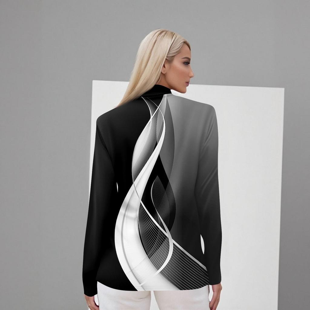 Women's Daily Casual Long Sleeve Mid Collar Top