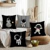 Cute Cartoon Astronaut Cushion Cover Short Plush DoubleSided Printing Home Machine Washable in Warm Winter Pillow Cover