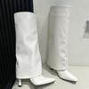 Ladies Modern Knee High Heels Boots Autumn Spring Fashion Slip On Female Pumps Footwear New Shoes  Long Women Western Boots