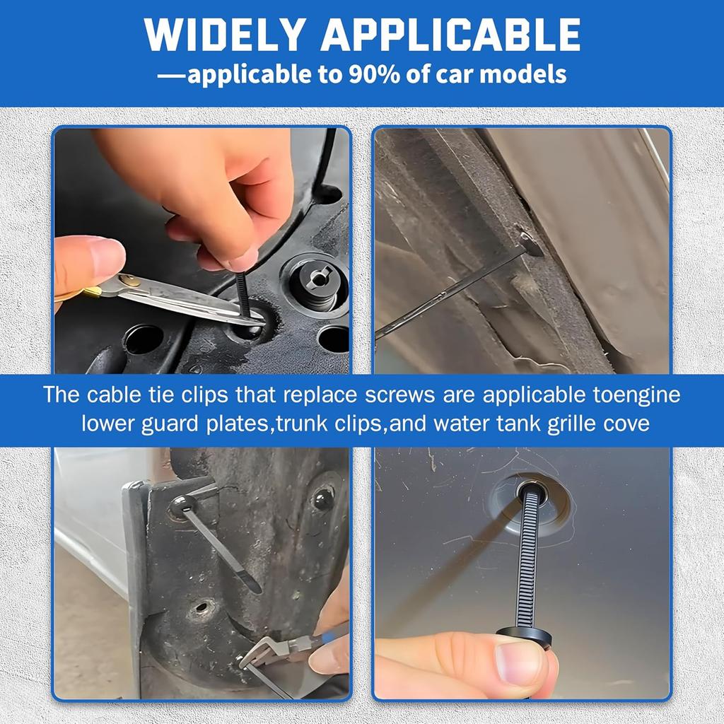 120Pcs Nylon Universal Cable Tie Buckle For Car, Automotive Zipper Clips, Plastic Rivet Grip Zip Ties, Push Pin Clip Auto Body Parts Trim, For Car