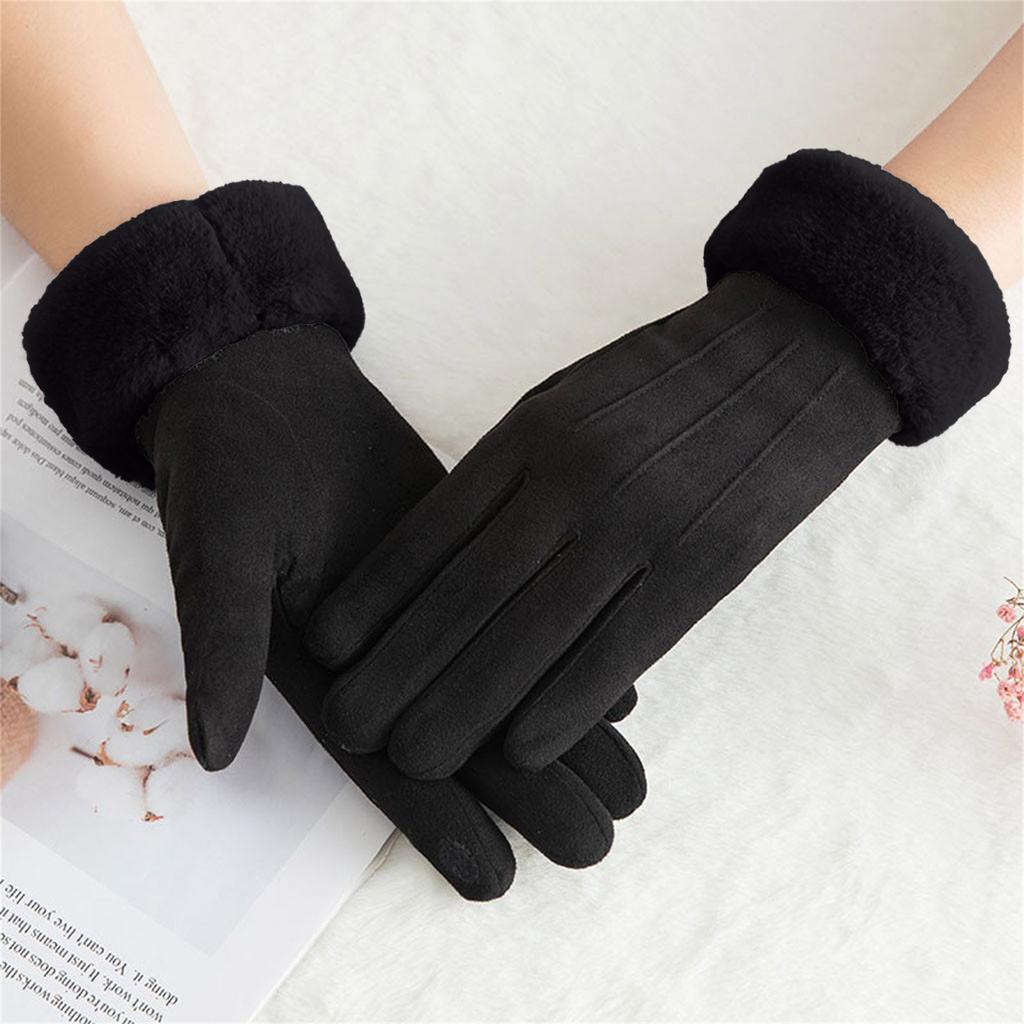 Womens Winter Warm Gloves Wrist Mittens Driving Ski Glove