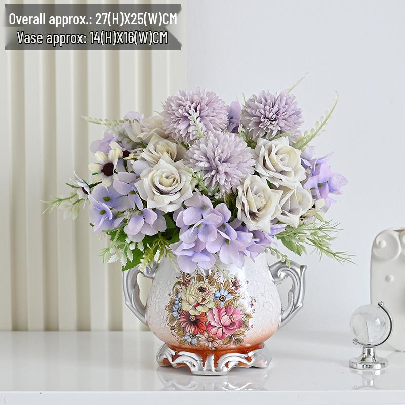 European Retro Silk Rose Flower Decor – Ideal for Living Room, Dining Table, Coffee Table, or Bedroom. Perfect As Dried Flower Ornaments.