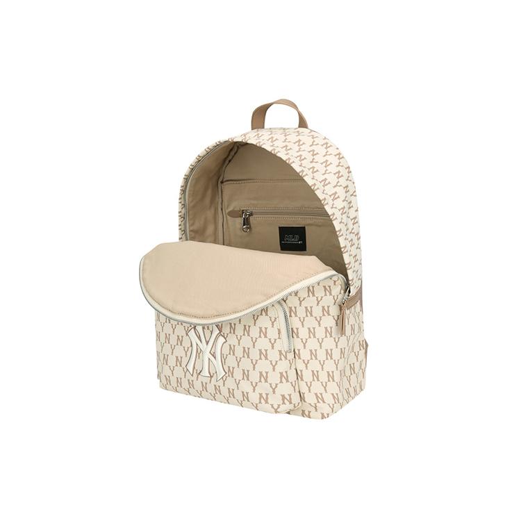 MLB Monogram Nylon Backpack Large Unisex Beige (Unisex) Backpacks 32BG10941 50B