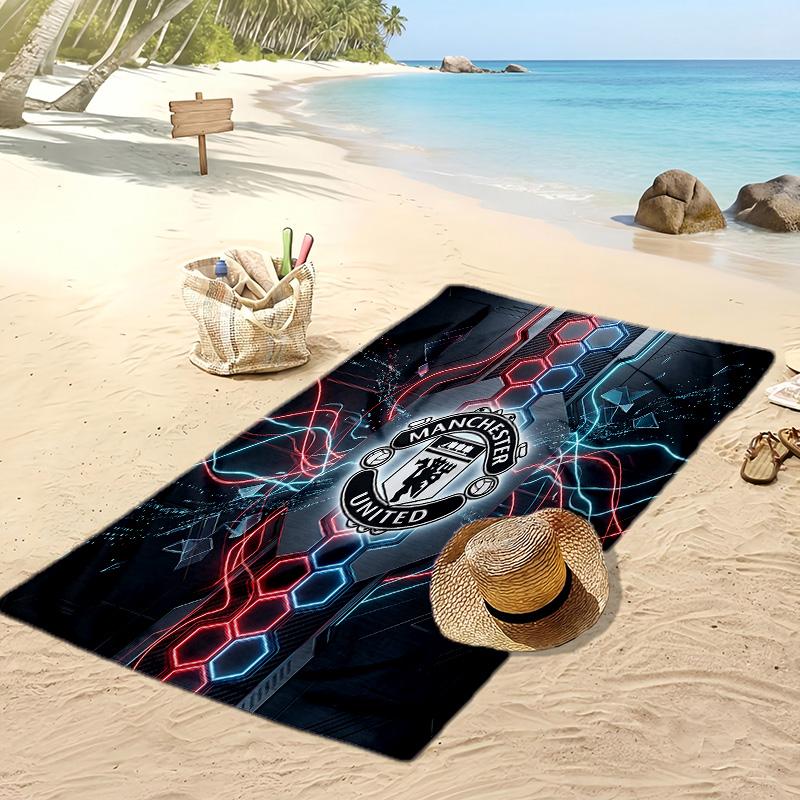 Manchester United Printed Beach Towel Quick Dry Soft TowelPortable Large Rectangular Beach Blanket for Travel Swimming Pool