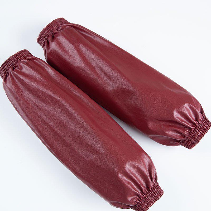 Thick Wear-Resistant Waterproof PU Leather Arm Sleeves for Adults - Oil-Proof Dishwashing and Kitchen Cuffs, Plus Size Available.
