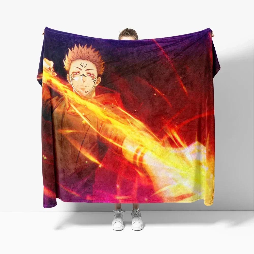 Anime Spell Fighting Back Soft Flannel Blanket Breathable Warm Bedding & Travel Blanket Sofa Blanket Bed Blanket Customizable