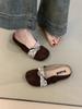 Baotou Women's Black Pig's Trotters and Half Slippers Female Summer Wear French Gentle Fairy Split-toed Small Fragrant Sandals Single Shoes