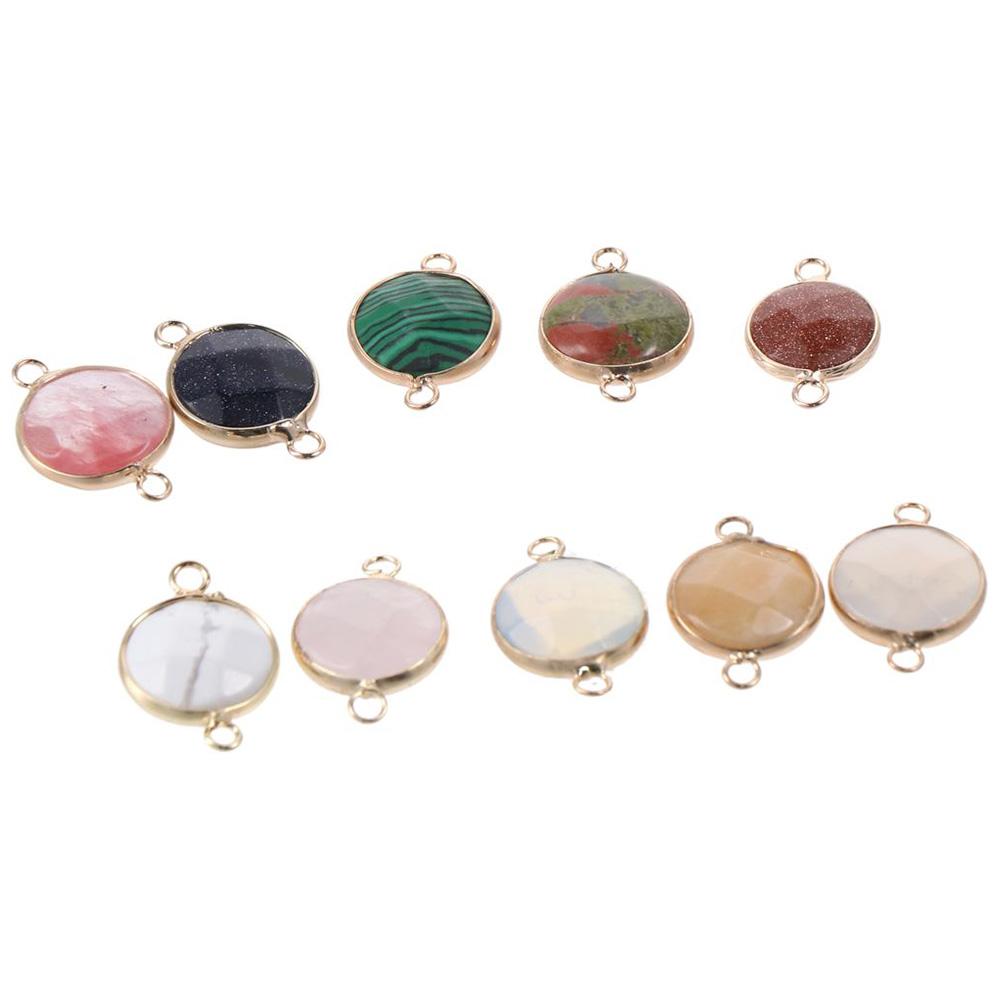 

Круглые круглые соединители Кварцевые круглые звенья Изготовление ювелирных изделий Позолоченные подвески DIY Изготовление ювелирных изделий