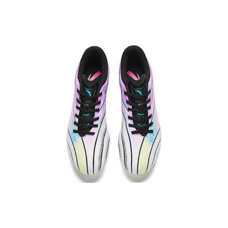 Anta MG Multi Ground Soft Ground, Artificial Ground, Natural Ground Abrasion Resistant Soccer Shoes Men's White Purple Sneakers 912332222-2