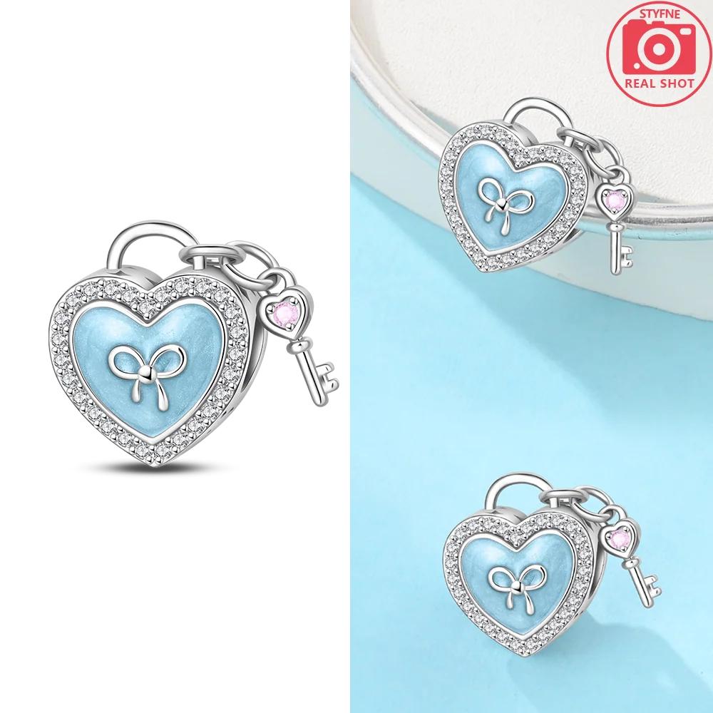 Original Pink Cat Mermaid Cube Blue Perfume Bottle Butterfly Charmcopper Bead Fit Bracelet Women Jewelry Diy Fine Gift