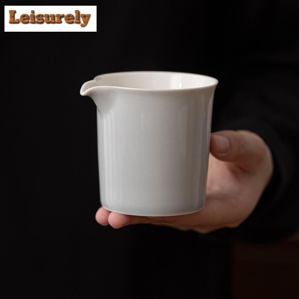 180ml Retro Ice Gray Galze Ceramic Tea Pitcher Retro Fair Cup Cha Hai Household Justice Cup Tea Services Decoration Accessories