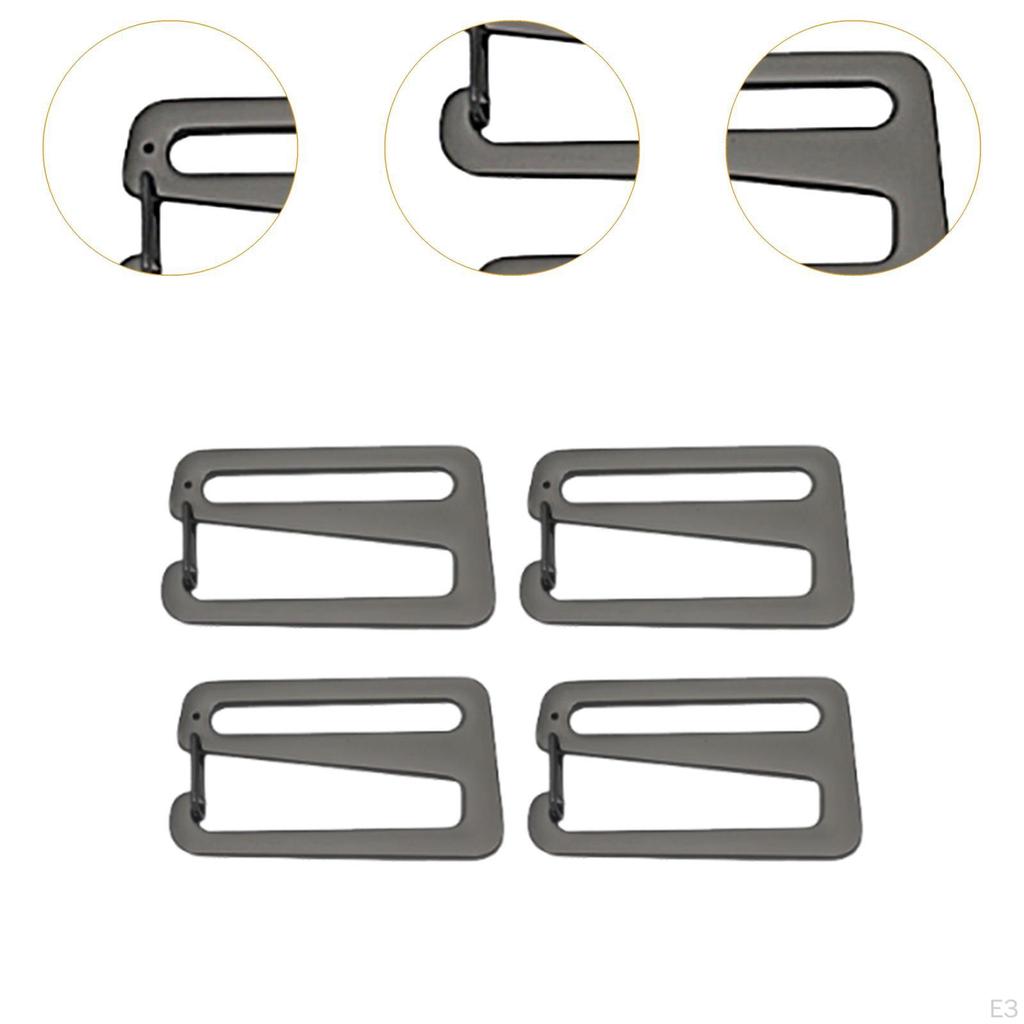 4 stycken Rem Bältesspänne med Öppen Krok Bandklämma Snabbkoppling Metall G-krokar