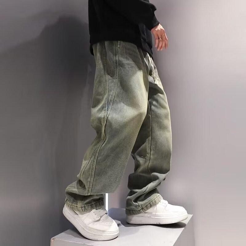 

JYL Unisex Bootcut Jeans Japan Sunset Dyed Washed Slim Loose Casual Denim Pants S безодня