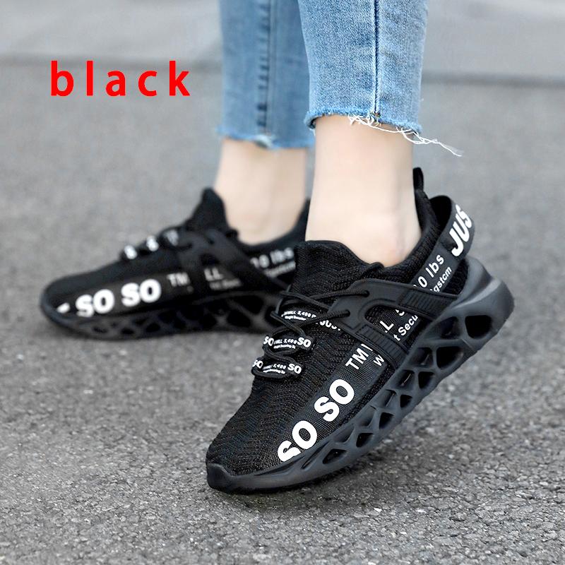 Couple's Fashion Sneakers Breathable Mesh Running Sports Shoes Elastic Casual Shoes Shock Absorption Trainers