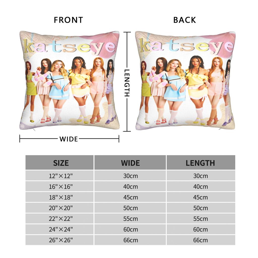Katseye Kpop Style Mädchen Kissenbezug Kawaii Kissenbezug Bequeme Kissenbezüge Für Büro Auto Heimdekoration