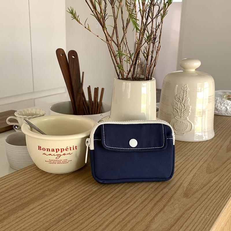Portable Coin Purse New Solid Mini Cash Wallet Lightweight Canvas Headphone Bag Women Key Pouch Travel Card Holder