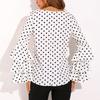 Bell Fashion Women Sleeve Loose Polka Dot Blouse Casual Ladies Shirt Tops