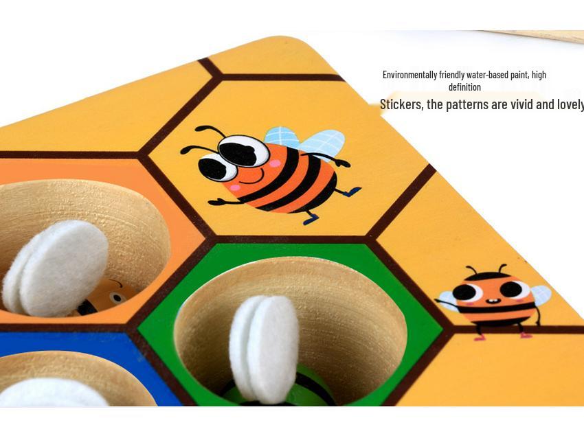 Montessori Beehive Game: Toddler Color Recognition & Development Toy for Boys (Ages 0-3)