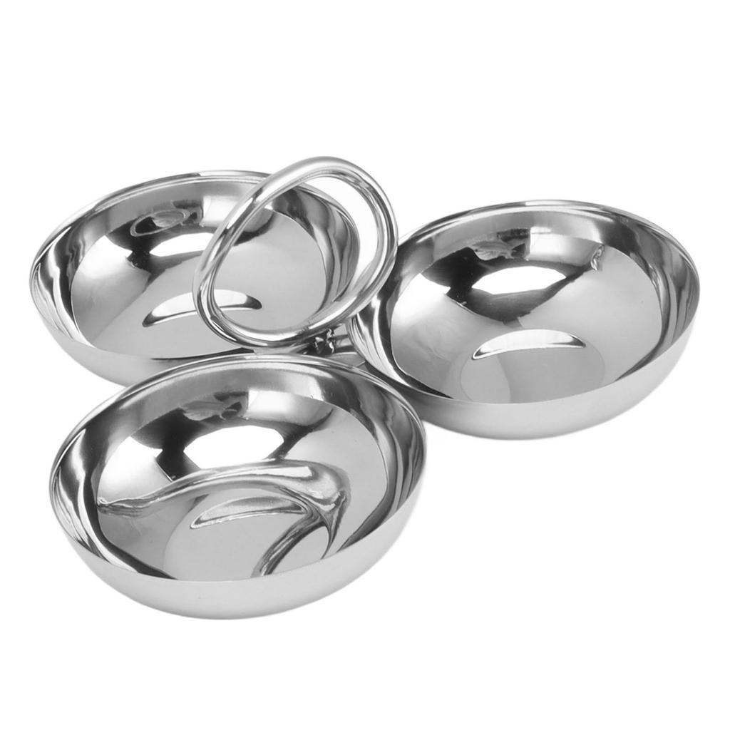 Nerezový talířek na svačinu 304 Odolný Snadno se čistí 3 v 1 Bezpečný talíř na ovoce pro ořechy bonbóny Typ 2